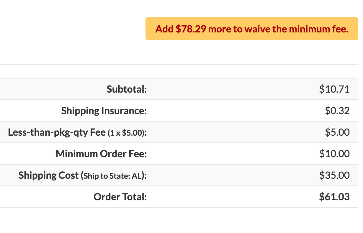 Shipping and Insurance Fee